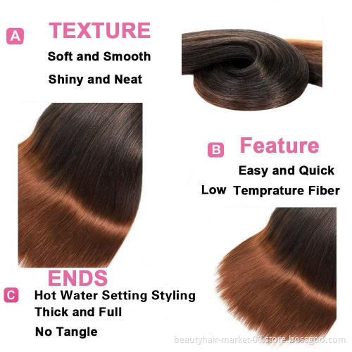 Hot selling Synthetic ez Braids hot water setting ombre color yaki expression private label pre stretched braiding hair